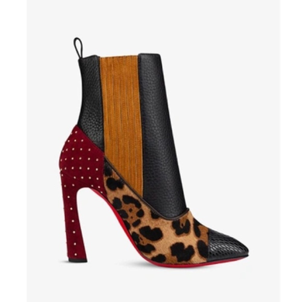 NWB Christian Louboutin Me in the 90s Jurassic Plume Booties Calf Ankle Boots 37